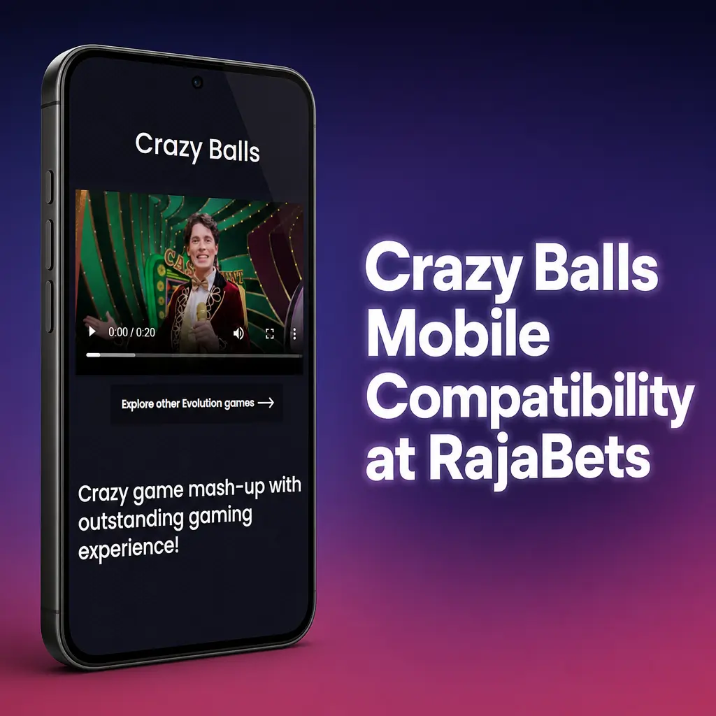 Crazy Balls game running on a mobile phone at RajaBets